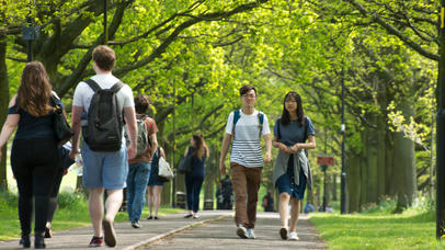 People walking through Victoria Park