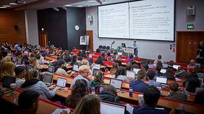 students in lecture theatre