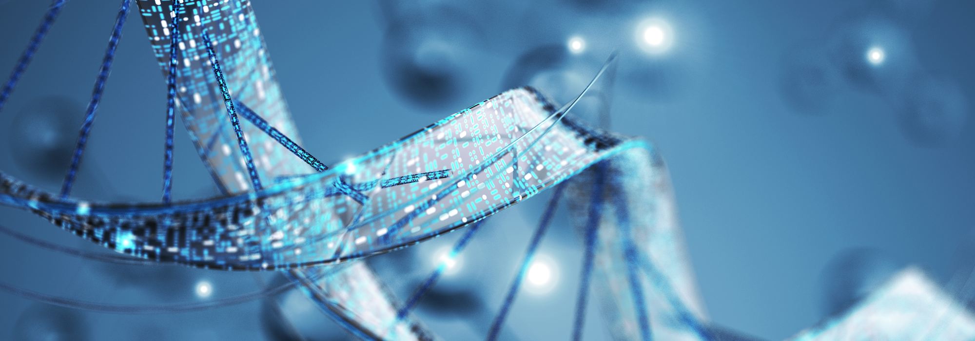 Abstract DNA molecule blue