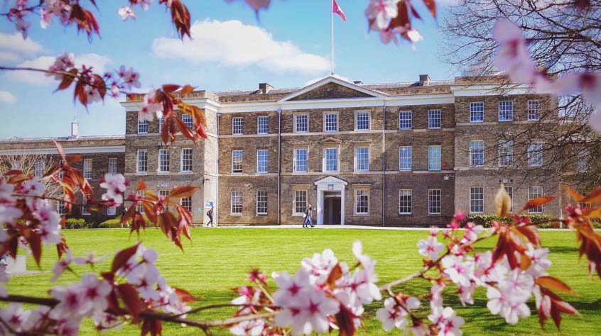 Fielding Johnson building on Leicester campus in Autumn.