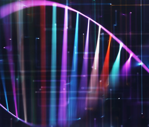 DNA strand in bright colours