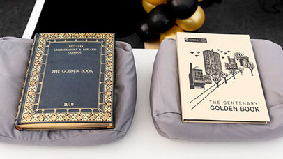 The original Golden Book (right) and Centenary Golden Book (left) shown side by side.