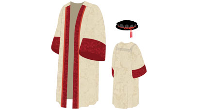 Illustration of distinguished honorary fellow graduation gown