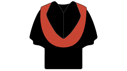 Illustration of master of laws graduation gown