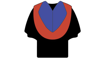 Illustration of master of science graduation gown
