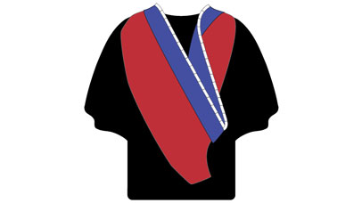 Illustration of master of bio sciences graduation gown