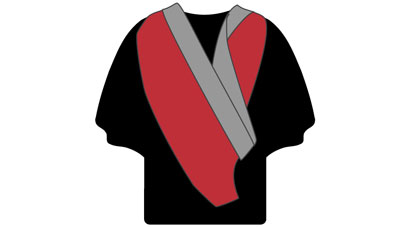 Illustration of bachelor of arts graduation gown