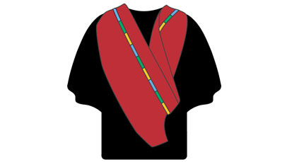 Illustration of postgraduate diplomas and certificates graduation gown