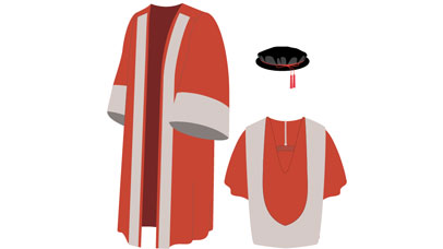 Illustration of doctor of letters graduation gown