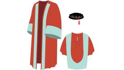 Illustration of doctor of medicine graduation gown