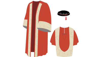 Illustration of doctor of music graduation gown
