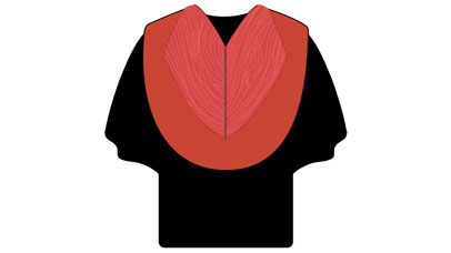 Illustration of doctor of philiosophy graduation gown