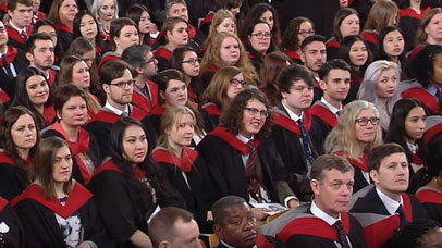 Group of students at graduation ceremony