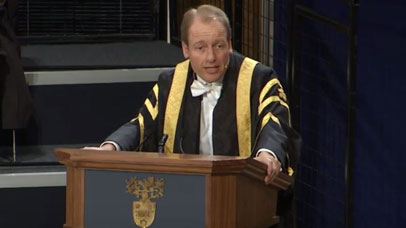 Vice chancellor speaking at graduation ceremony