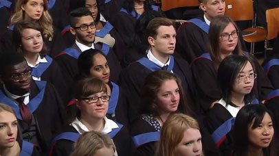 Group of students at graduation ceremony