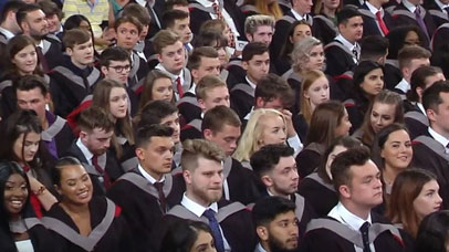 Group of students in graduation ceremony