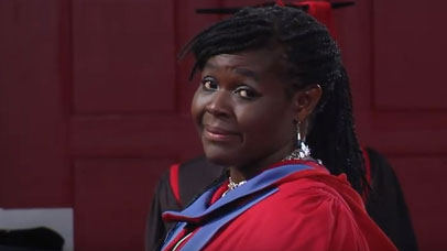 Student at graduation ceremony