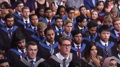 Group of students at graduation ceremony