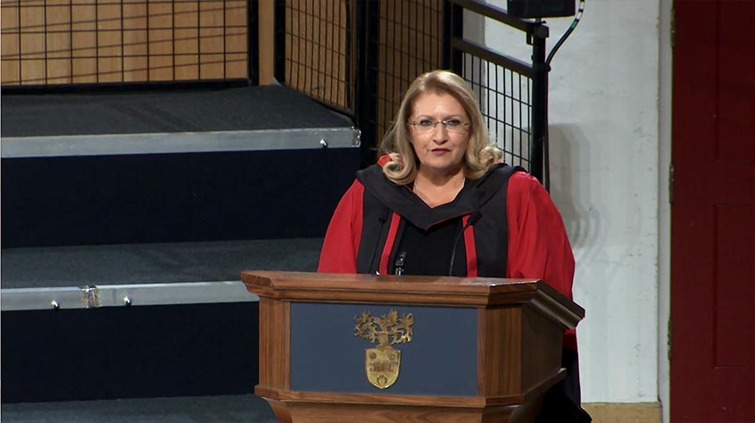 still from graduation video