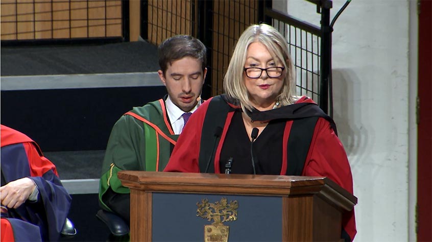 still from graduation video
