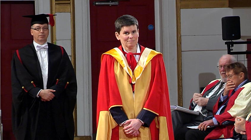 still from graduation video