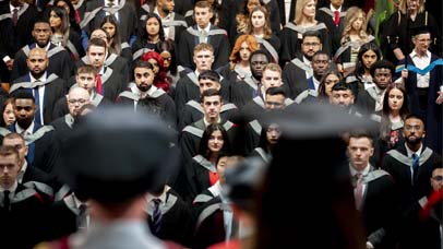 Graduands sat at their ceremony