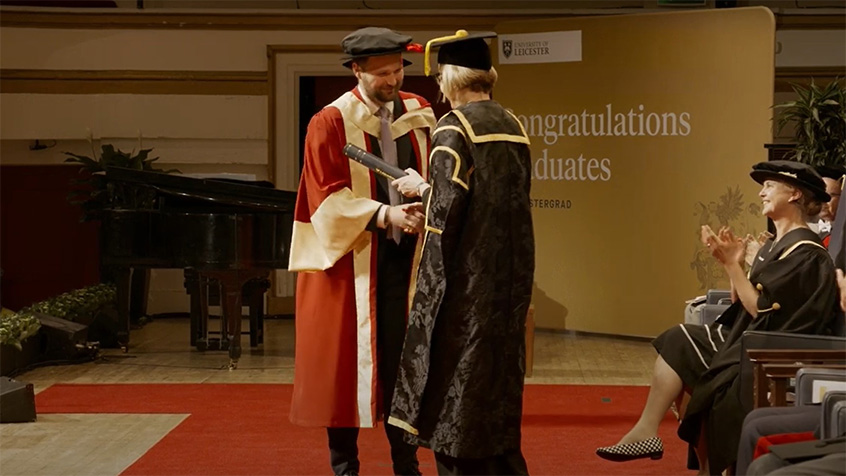 James Newby receiving an Honorary Degree at the University of Leicester