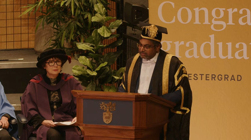 President and Vice-Chancellor Professor Nishan Canagarajah welcoming the University of Leicester graduands for the 10am ceremony on Thursday 15 January 2026 at DeMontfort Hall.
