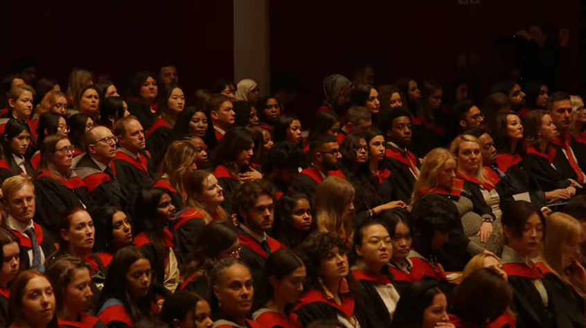 The graduands looking on at the 1.30pm University of Leicester graduation ceremony on January 15 2026