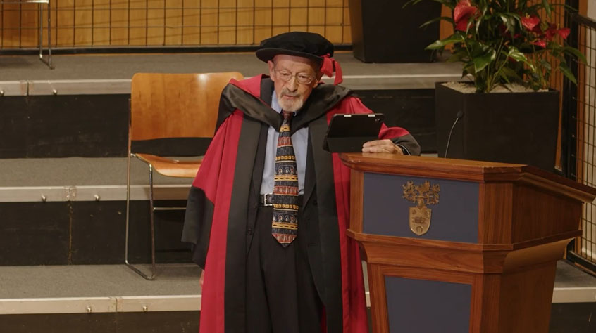 Martin Stern receiving an honorary degree at the University of Leicester