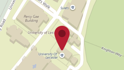 Campus map showing the location of the University
