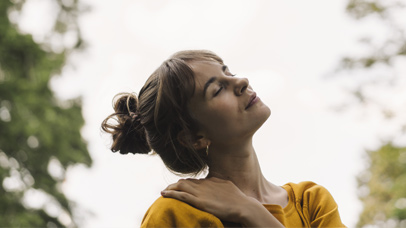 Woman stretching in the park