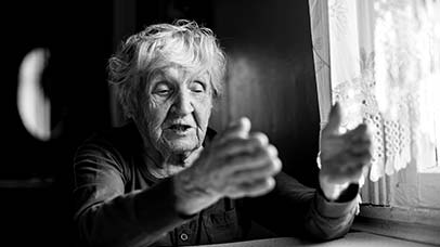 woman talking and gesturing