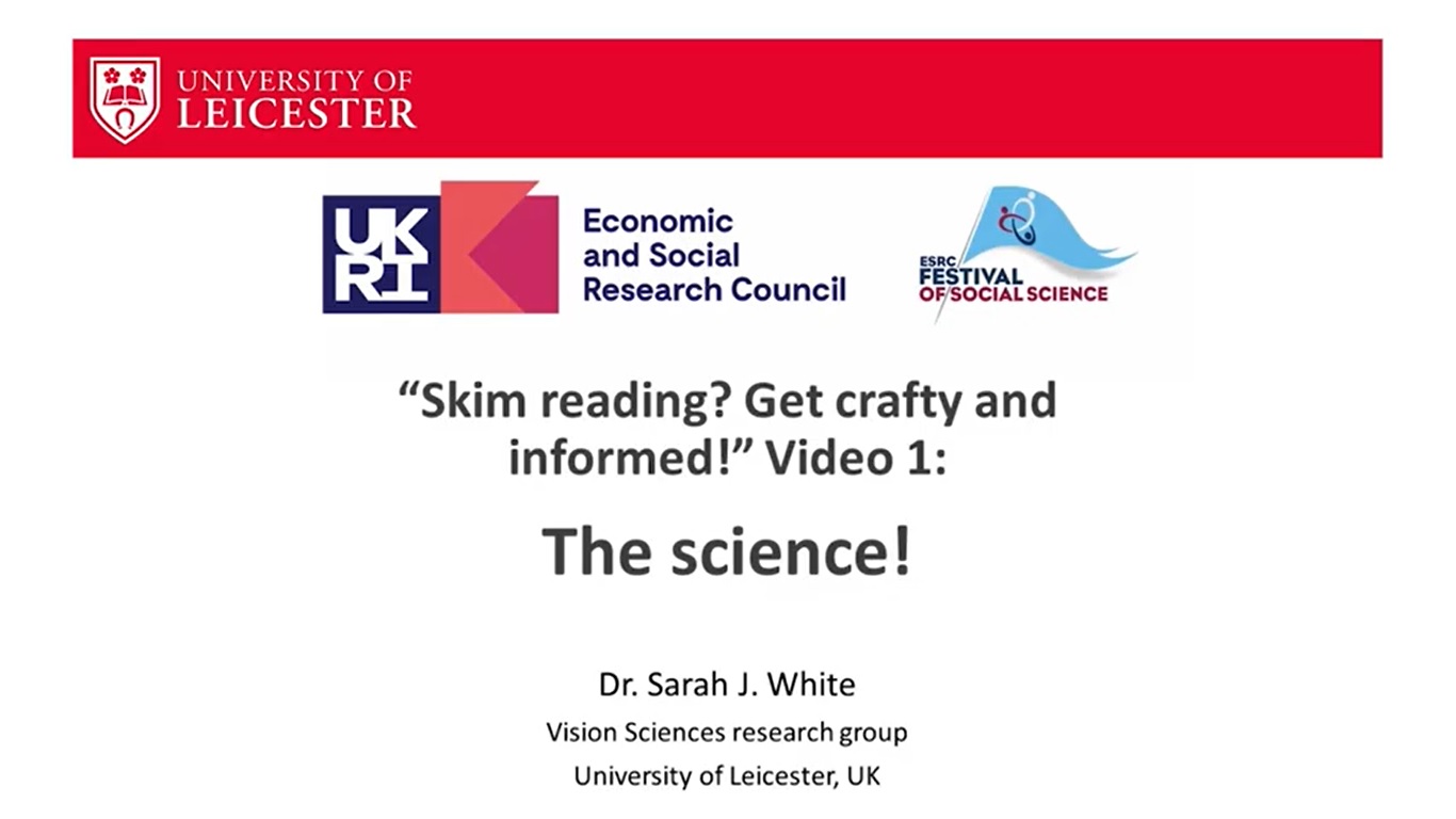 Skim read the science video still