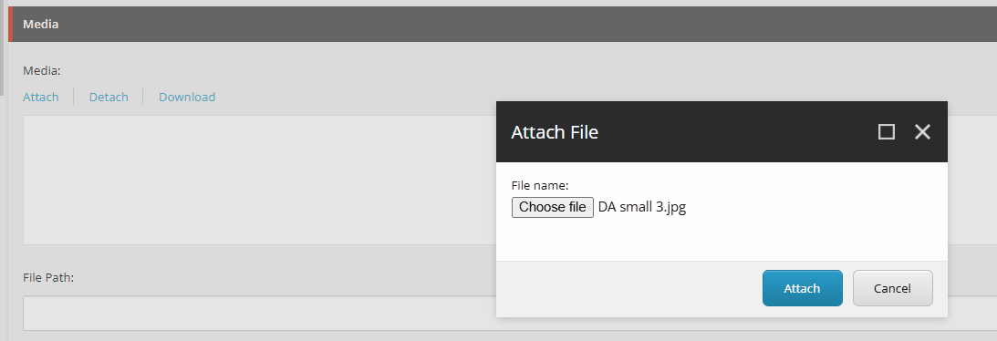 View of the backend of a Content Management System