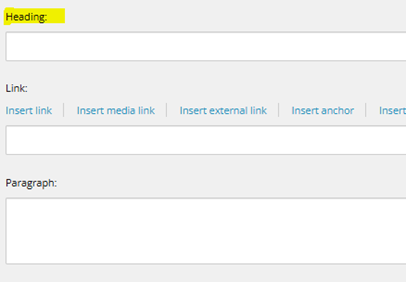 View of the backend of a Content Management System