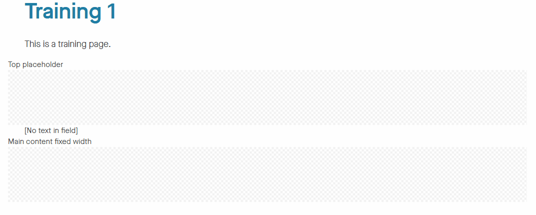 View of the frontend of a Content Management System