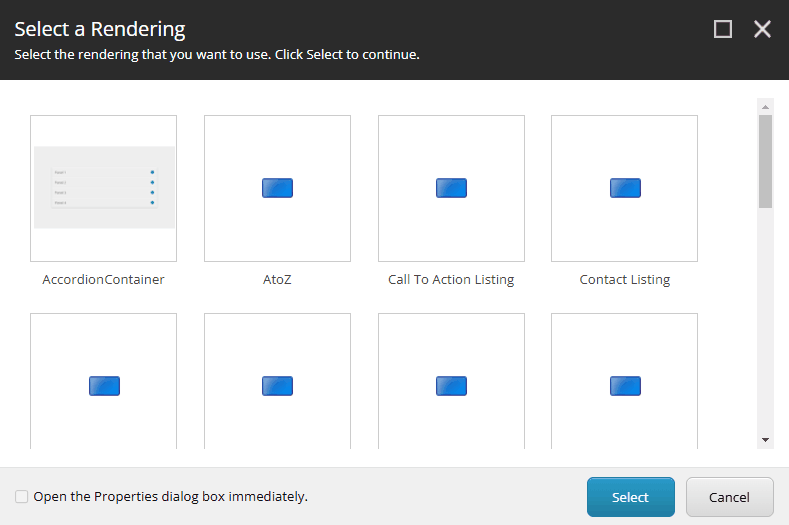 View of the backend of a Content Management System