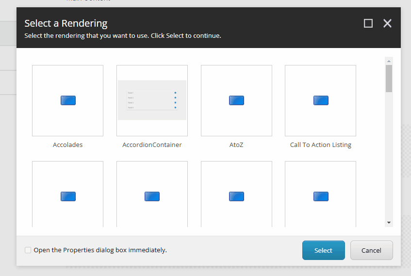 View of the backend of a Content Management System