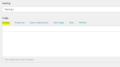 View of the backend of a Content Management System