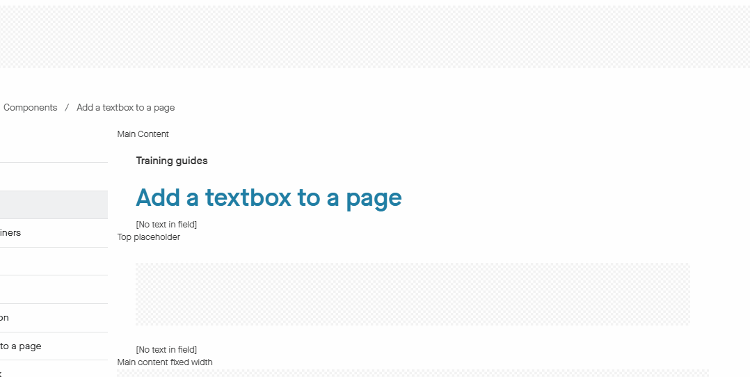 View of the backend of a Content Management System