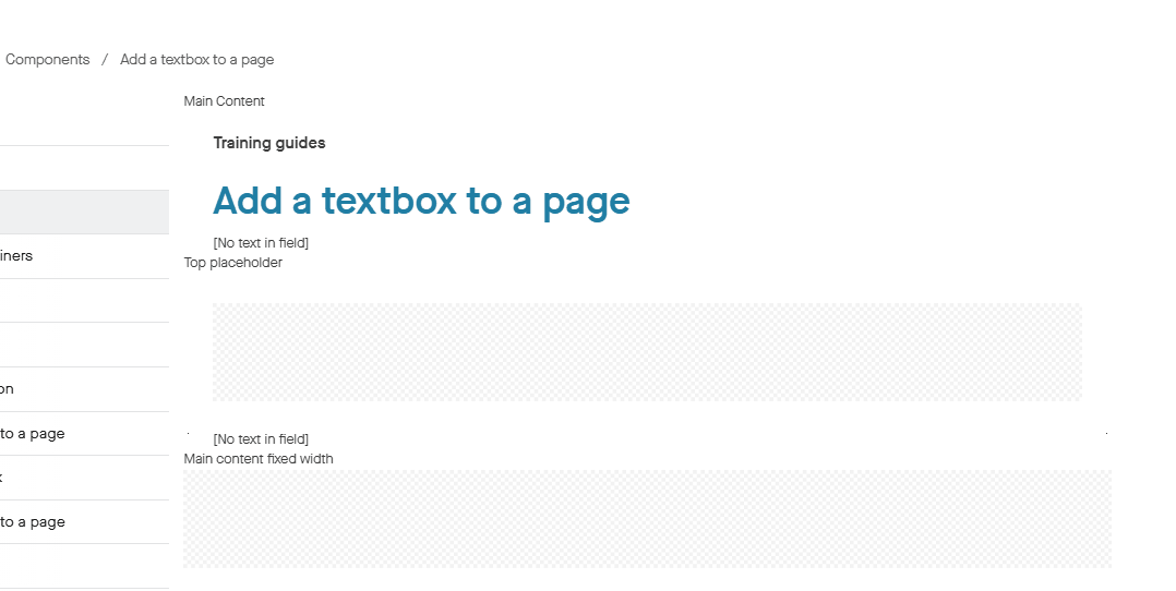 View of the backend of a Content Management System
