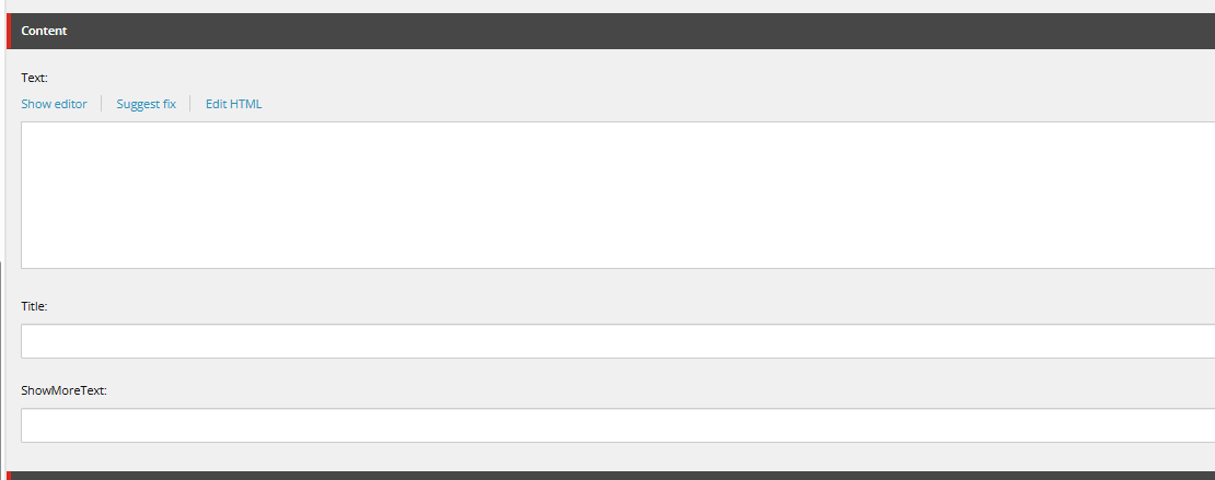 View of the backend of a Content Management System