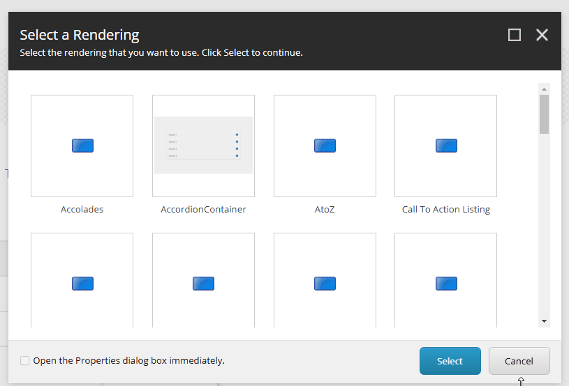 View of the backend of a Content Management System