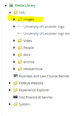 View of the backend of a Content Management System