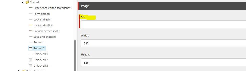 View of the backend of a Content Management System