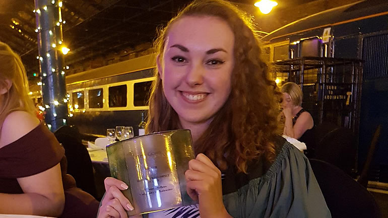 Hannah Sellers with her Green Gown Award