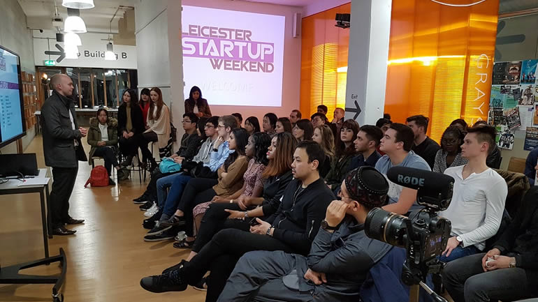 People watching a presentation