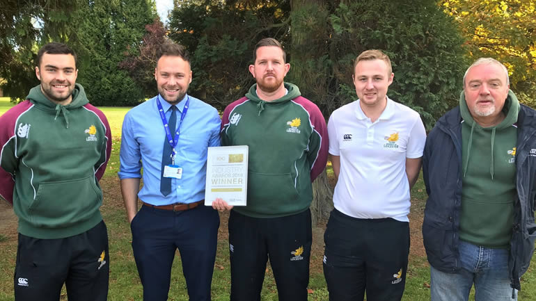 University of Leicester's Sports Grounds Team with prestigious award