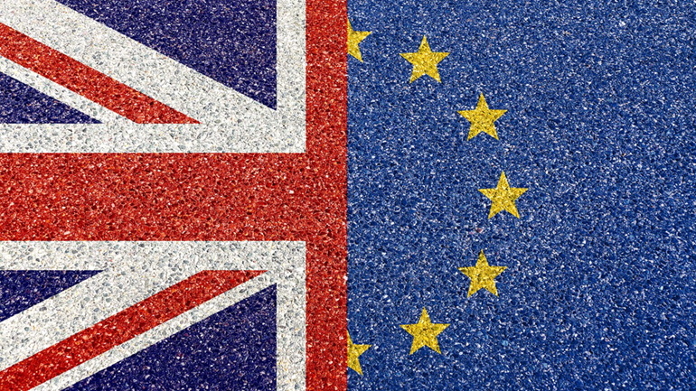 Union Jack and the European Flag